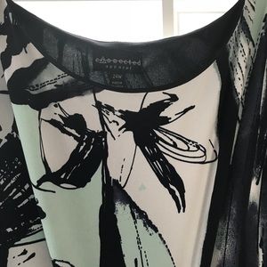 Knee Length Aqua, Navy and White dress! 24W